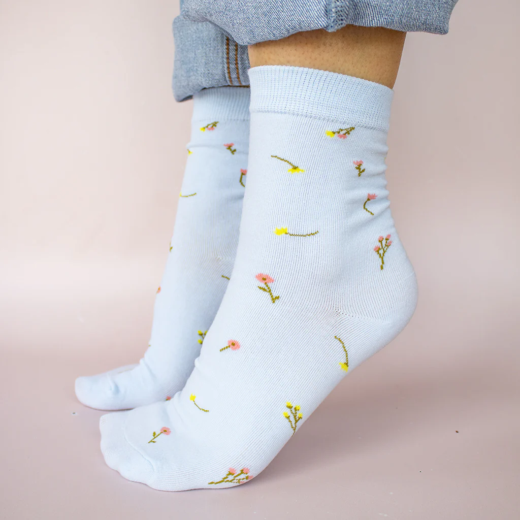 Blue Ditsy Print TreatBox Socks - Image 3