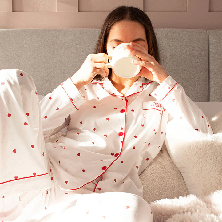 Comfort Collective White Heart Print Pyjama Set - Image 7