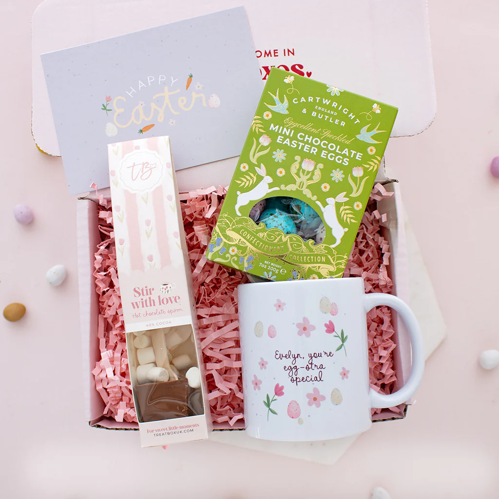 Easter Trio Mug, Hot Choc and Mini Easter Eggs | Ready to go TreatBox