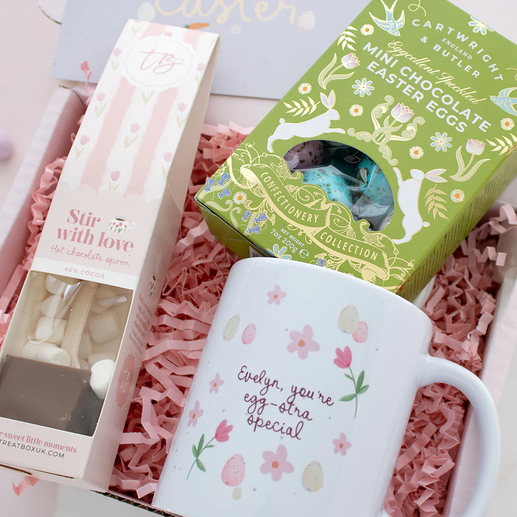 Easter Trio Mug, Hot Choc and Mini Easter Eggs | Ready to go TreatBox - Image 2