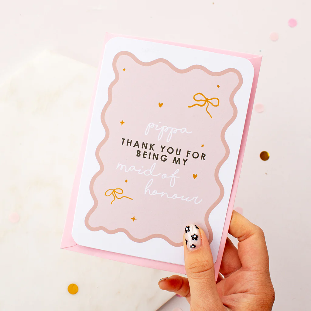 Personalised Name Thank you for being my Bridesmaid/Maid of Honour Card | Add On - Image 2
