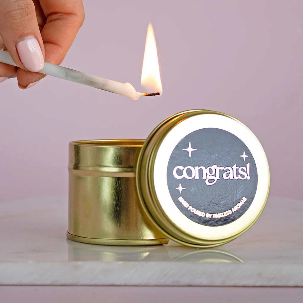 Tin Congrats Wax Candle