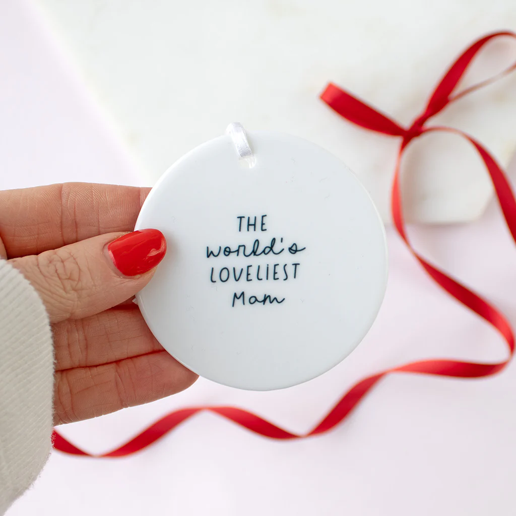World's Loveliest Mam Circle Ceramic Keepsake Unboxed